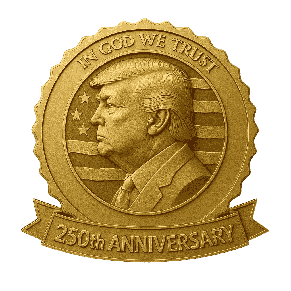 Trump 250th Anniversary Golden Badge